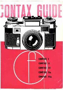 Zeiss Ikon Contax 1 manual. Camera Instructions.